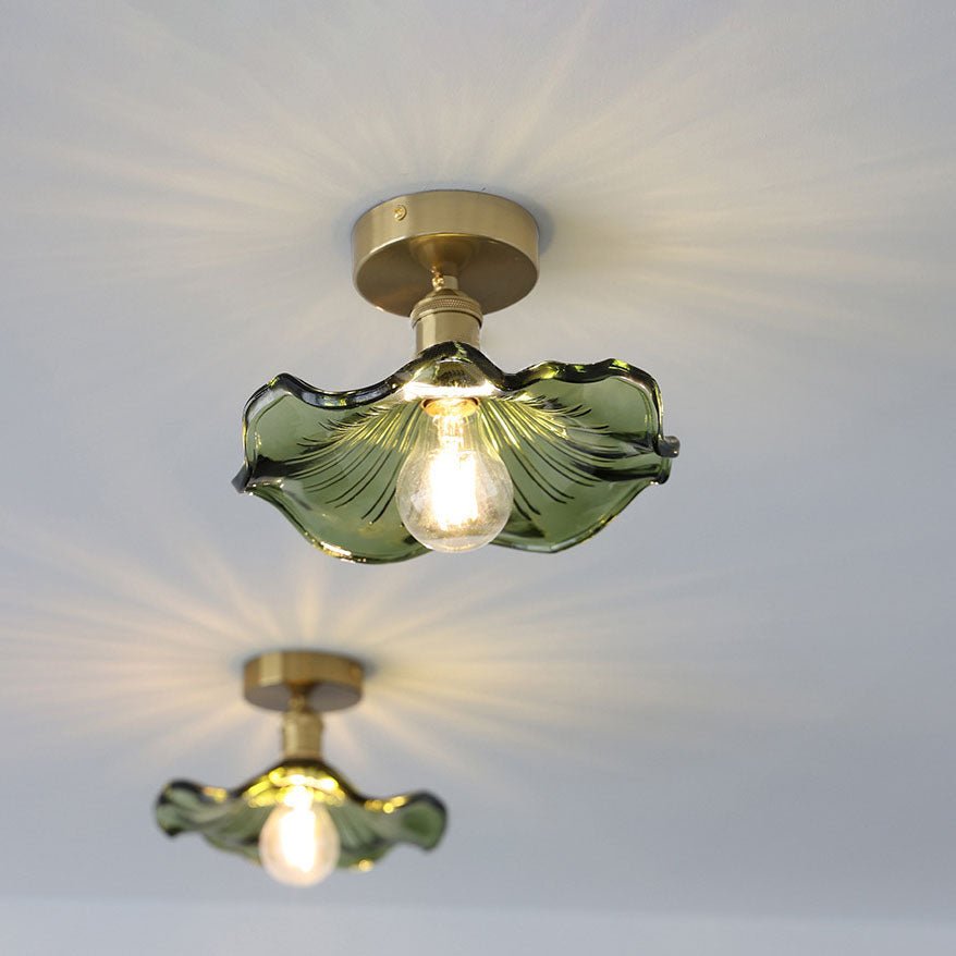 Floralis | Elegant Vintage Glass Ceiling Lamp for Dining Room Ambiance 3