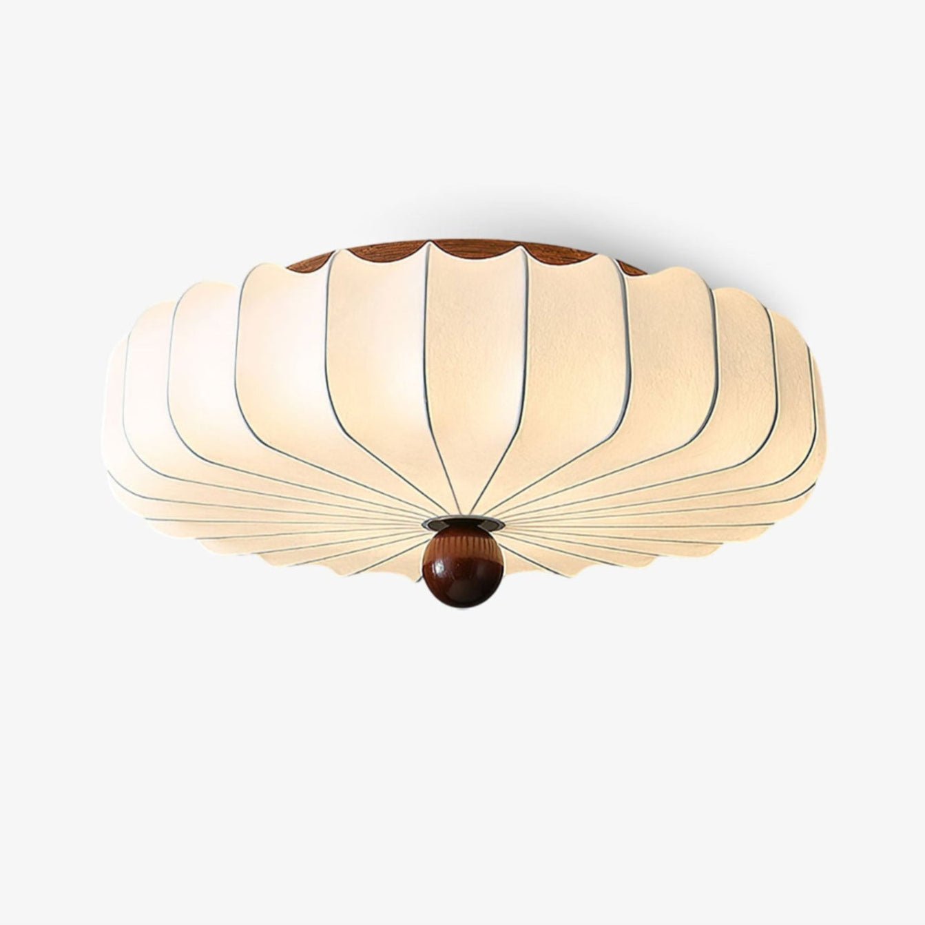 Stylish Wave LED Ceiling Lamp with Wood Trim - Lusomart