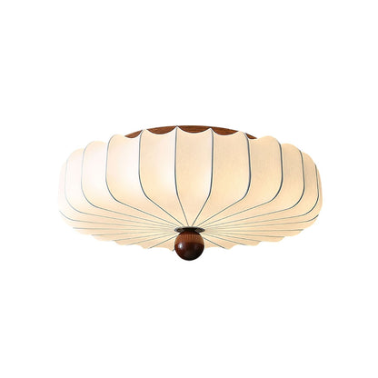 Floralis | Elegant Wavy LED Ceiling Light Fixture with Wooden Accent 1