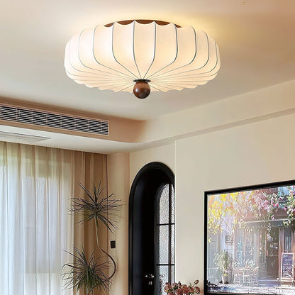 Floralis | Elegant Wavy LED Ceiling Light Fixture with Wooden Accent 2