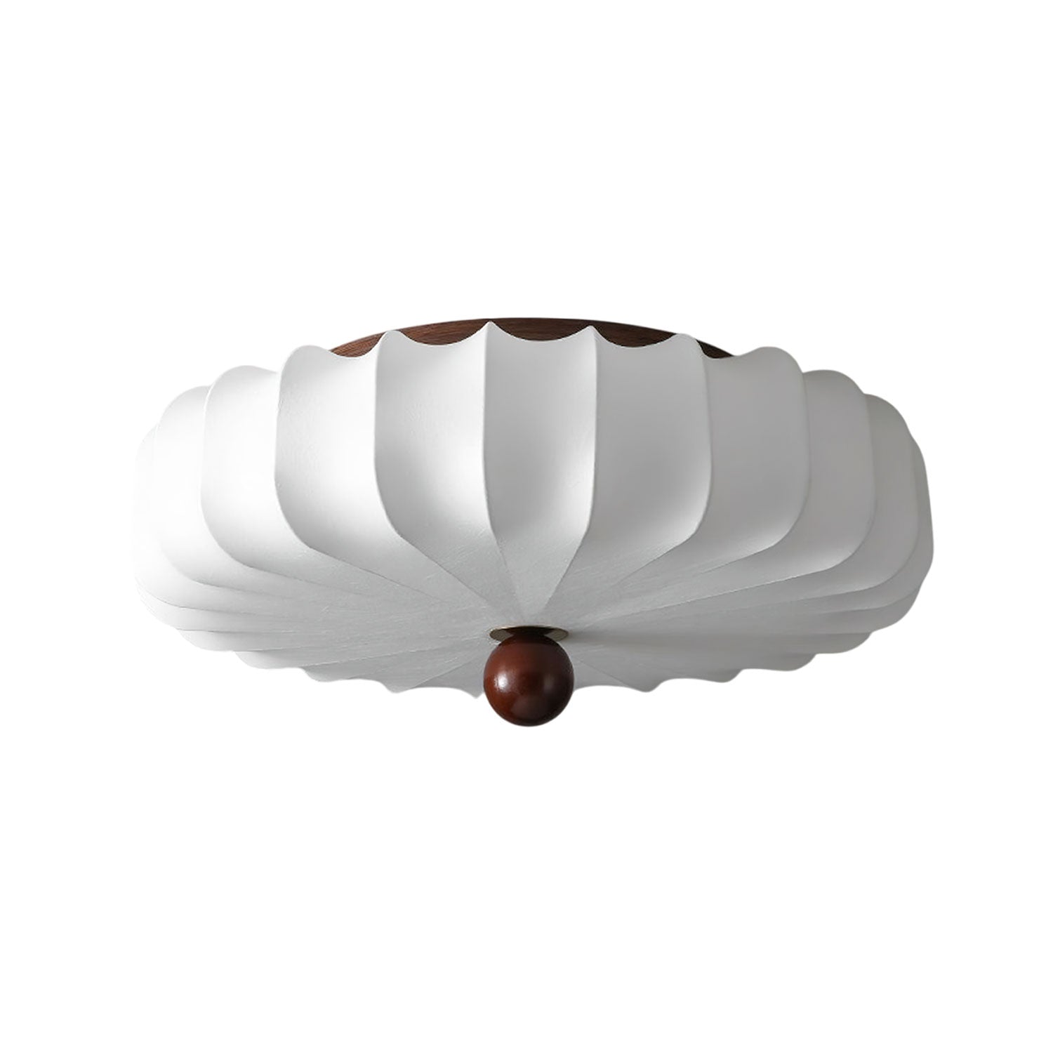 Floralis | Elegant Wavy LED Ceiling Light Fixture with Wooden Accent 3
