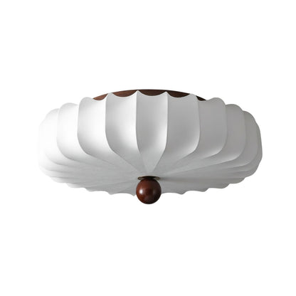 Floralis | Elegant Wavy LED Ceiling Light Fixture with Wooden Accent 3