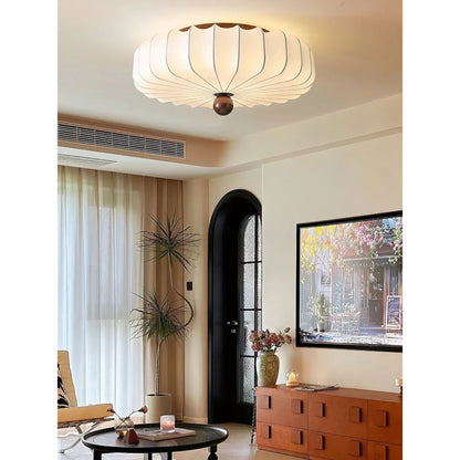 Floralis | Elegant Wavy LED Ceiling Light Fixture with Wooden Accent 4
