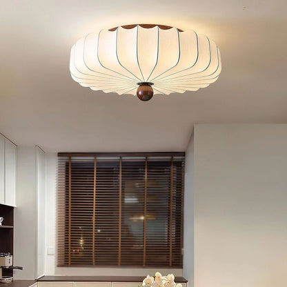 Floralis | Elegant Wavy LED Ceiling Light Fixture with Wooden Accent 6