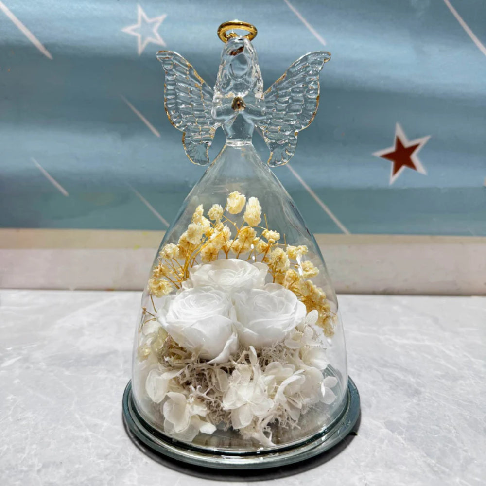 Beautiful Glass Dome LED Rose Decoration Lamp