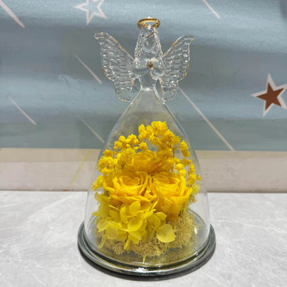 Beautiful Glass Dome LED Rose Decoration Lamp