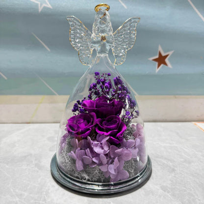 Beautiful Glass Dome LED Rose Decoration Lamp