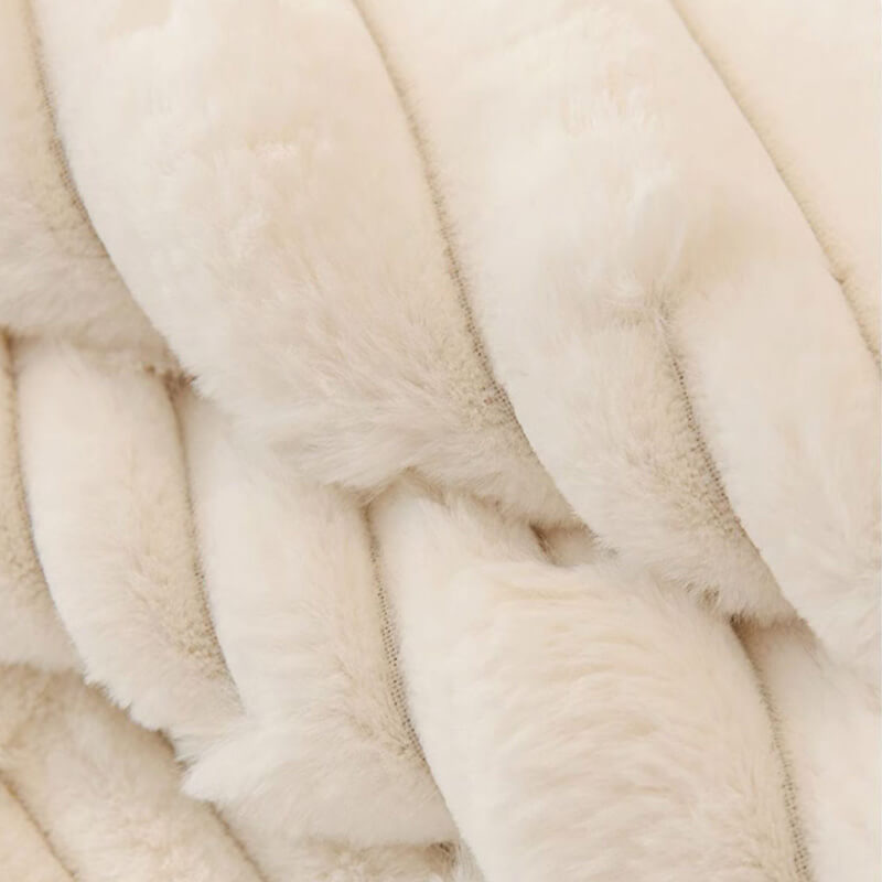 Soft Fleece Striped Sofa Slipcover - Anti-Slip Couch Cover