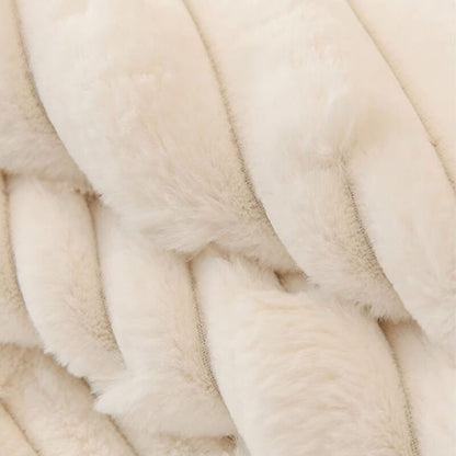 Soft Fleece Striped Sofa Slipcover - Anti-Slip Couch Cover