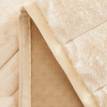Soft Fleece Striped Sofa Slipcover - Anti-Slip Couch Cover