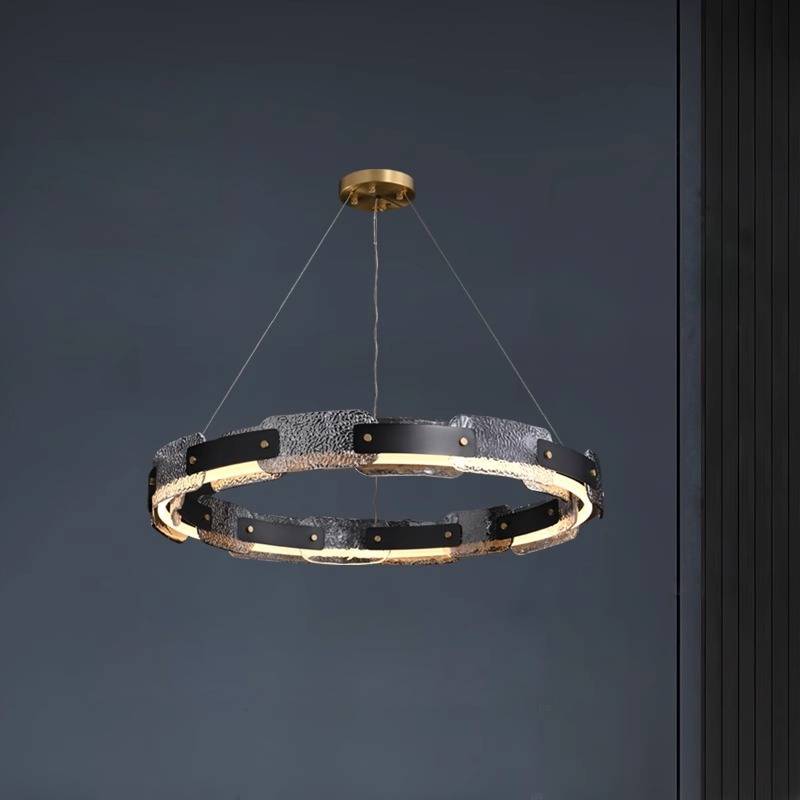 Elegant Glass Drop Pendant Light With LED Ceiling Fixture
