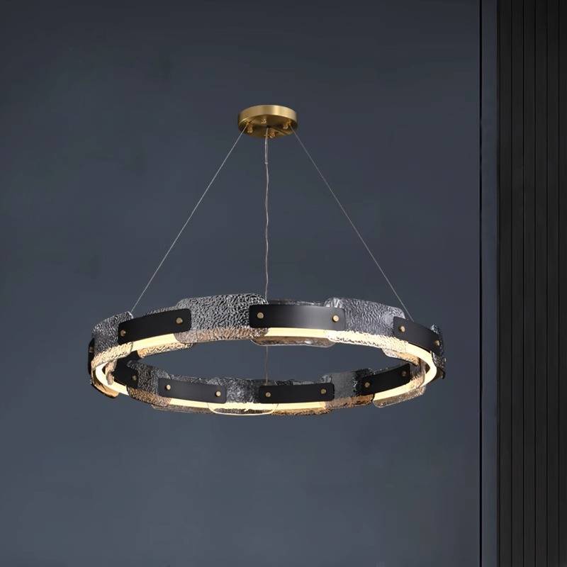 Elegant Glass Drop Pendant Light With LED Ceiling Fixture
