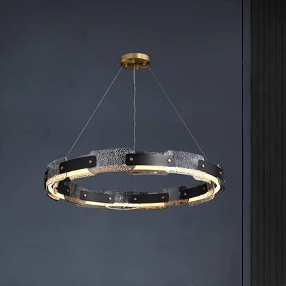 Elegant Glass Drop Pendant Light With LED Ceiling Fixture