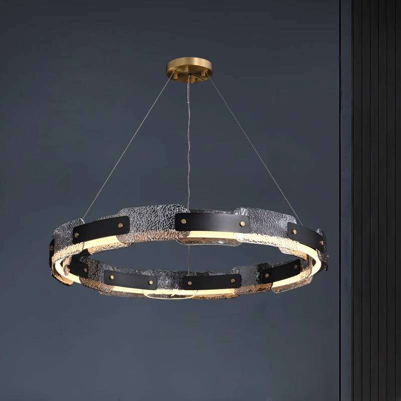 Elegant Glass Drop Pendant Light With LED Ceiling Fixture