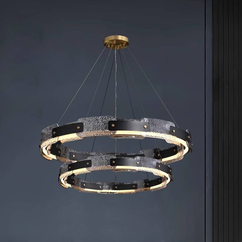 Elegant Glass Drop Pendant Light With LED Ceiling Fixture