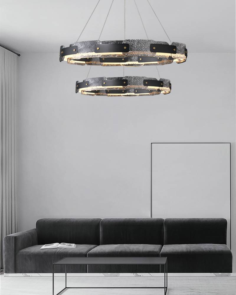 Elegant Glass Drop Pendant Light With LED Ceiling Fixture