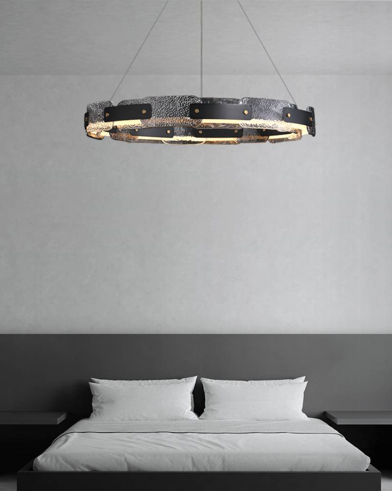 Elegant Glass Drop Pendant Light With LED Ceiling Fixture