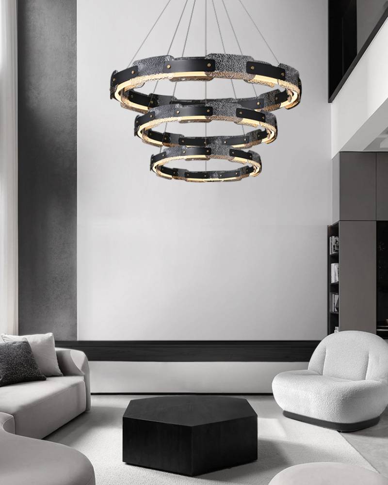 Elegant Glass Drop Pendant Light With LED Ceiling Fixture