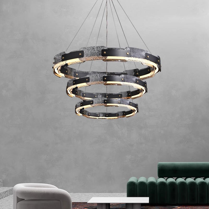 Elegant Glass Drop Pendant Light With LED Ceiling Fixture - Lusomart