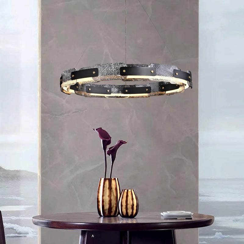Elegant Glass Drop Pendant Light With LED Ceiling Fixture