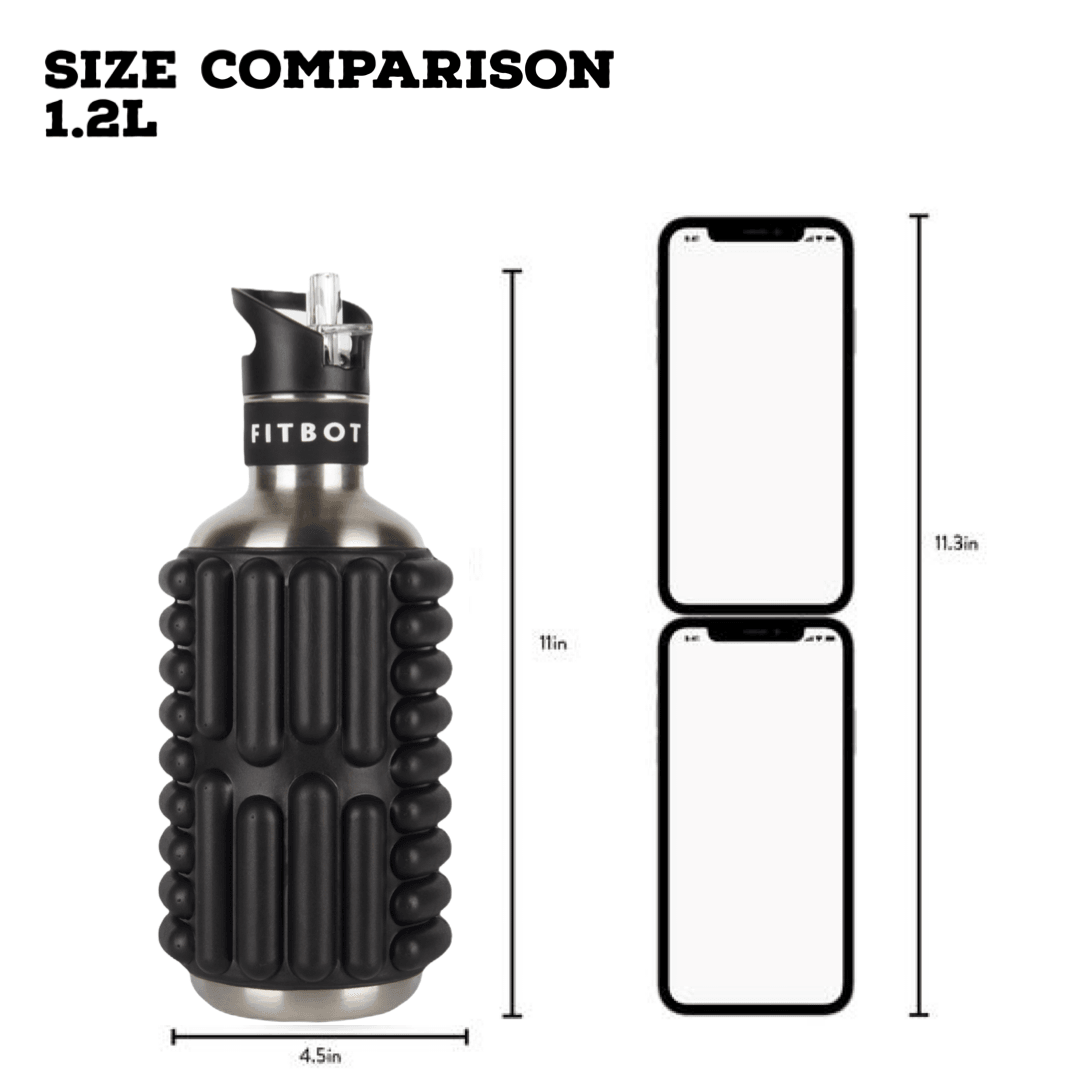 Foam Roller Water Bottle - 0.8L to 1.2L Sustainable Ecofriendly Flip Straw Roller Drink Bottle 4