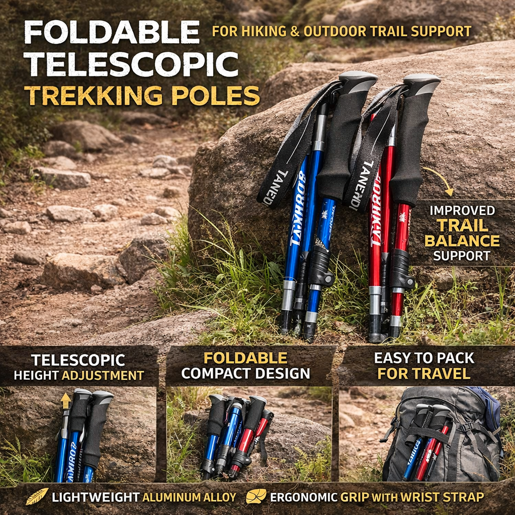Collapsible Adjustable Hiking Walking Sticks