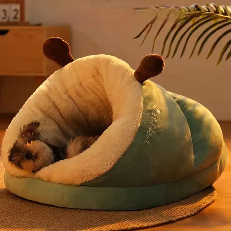 Foldable Dog Bed in Breathable Coral Fleece – Cozy Winter Comfort for Small Dogs, Cute Slipper Design 6