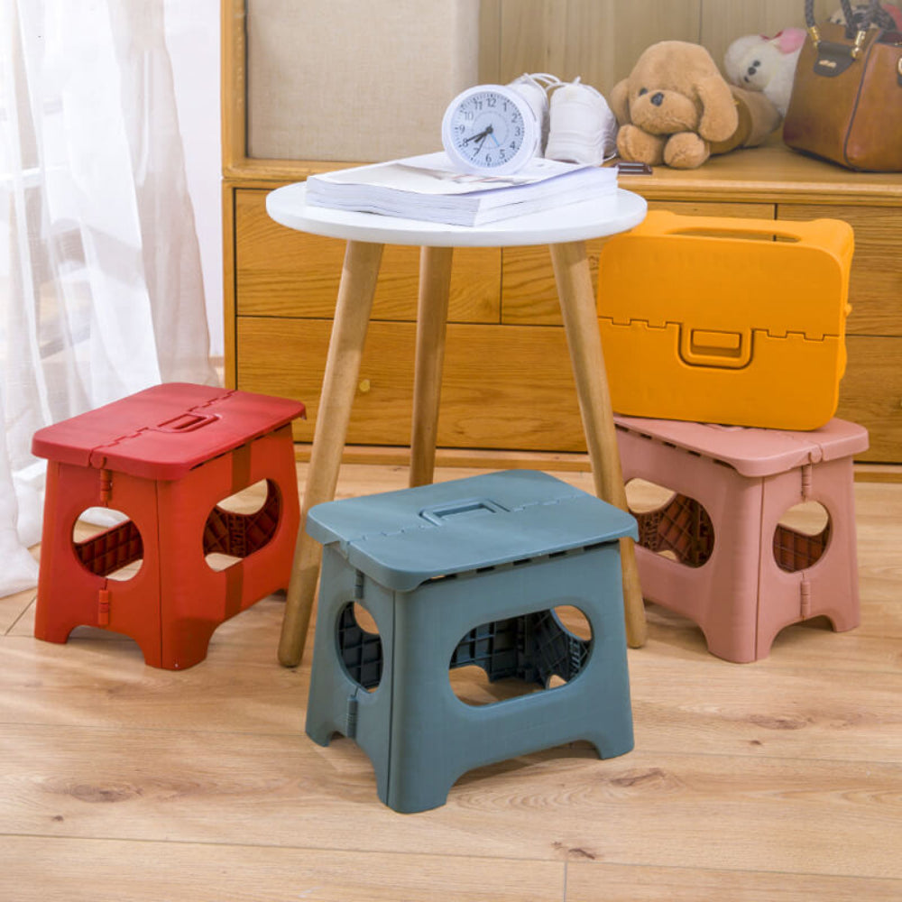 Folding Step Stool Lightweight Plastic Portable Compact Storage 2
