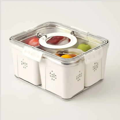 Eco-friendly borosilicate glass storage jar with bamboo wood lid, perfect for fresh food preservation