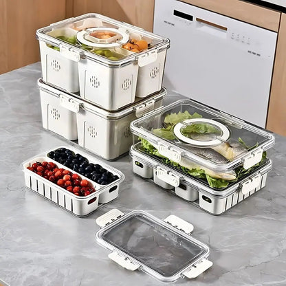 Borosilicate glass storage solution 1200ml with bamboo lid, designed for fresh food storage and kitchen organization