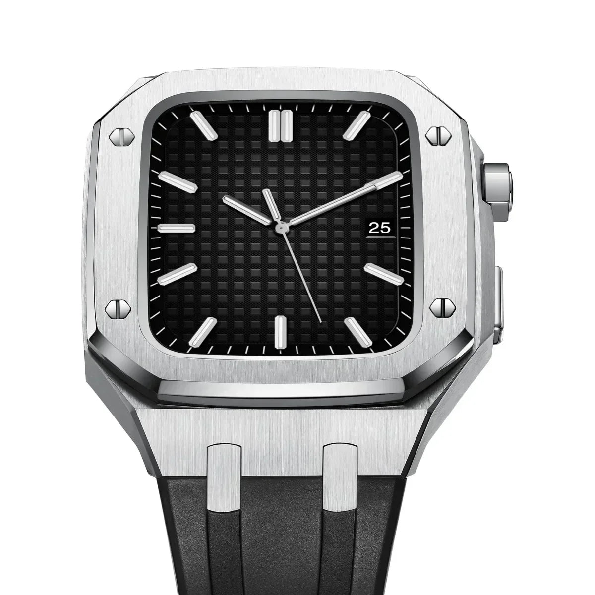 Durable Silicone and Stainless Steel Apple Watch Case