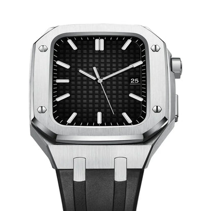 Durable Silicone and Stainless Steel Apple Watch Case