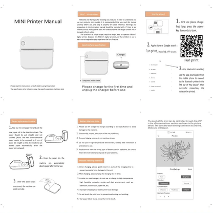 Portable Compact Bluetooth Sticker Photo Printer