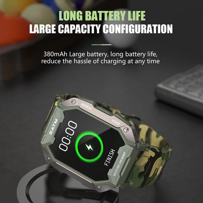 Rugged Outdoor Tactical Smartwatch With Long Lasting Battery