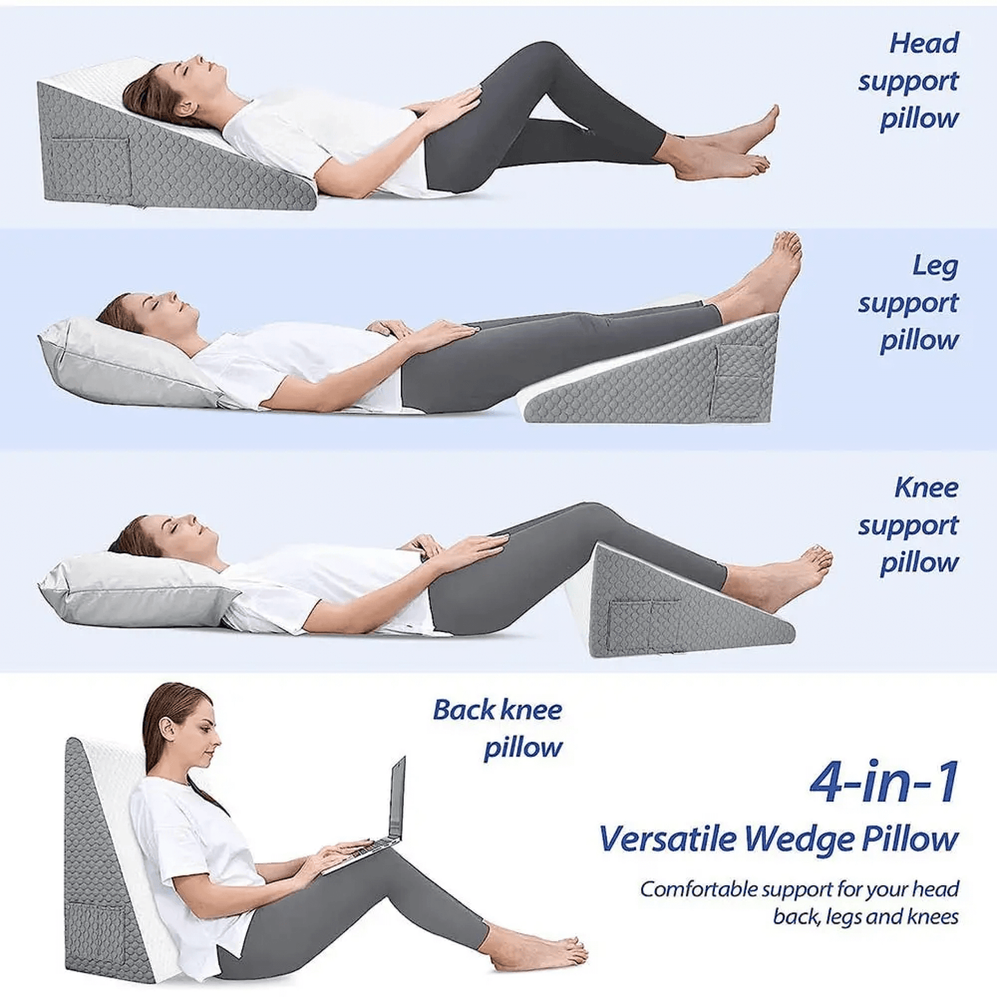 Comfort Foam Bed Wedge Pillow for Back Support