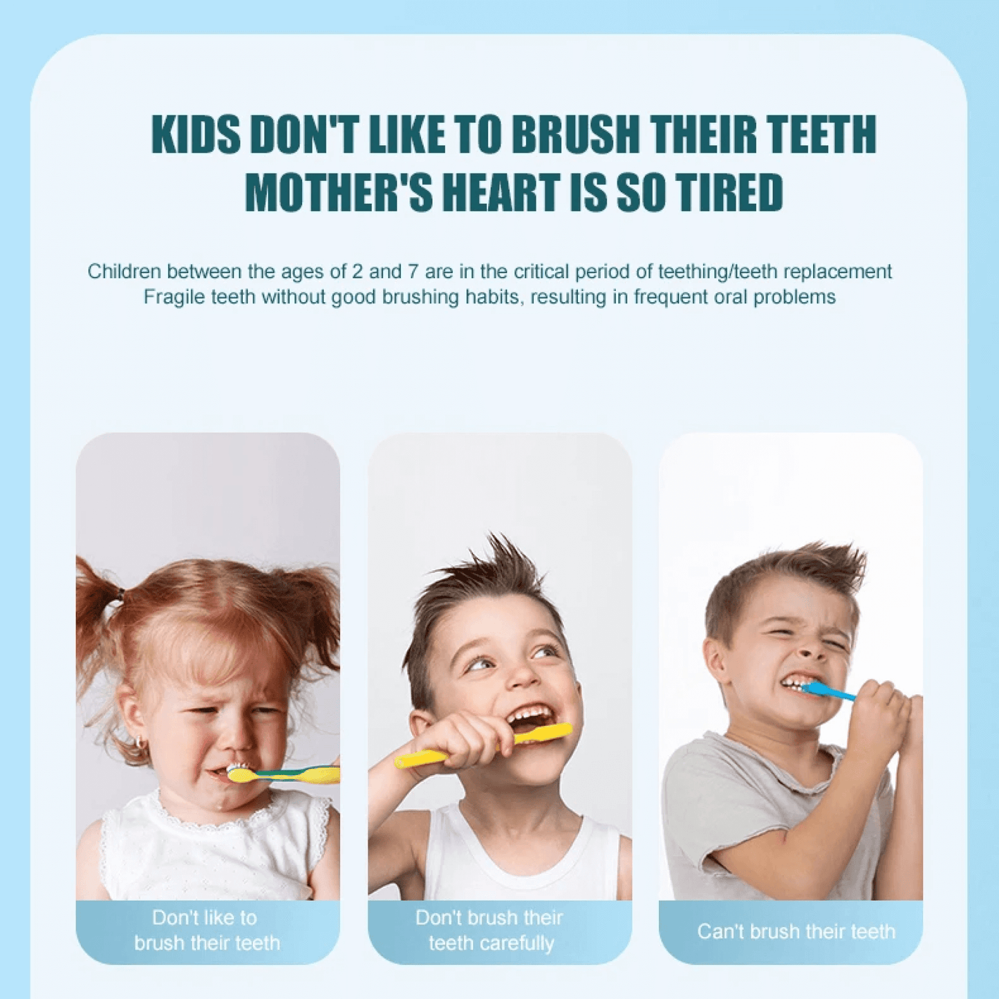 Baby Gentle U-Shaped Electric Toothbrush With Battery