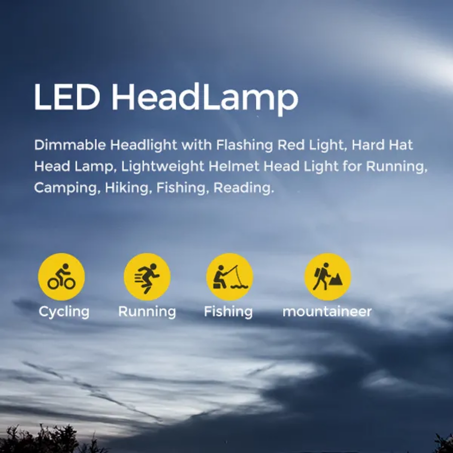Bright LED Rechargeable Waterproof Head Light
