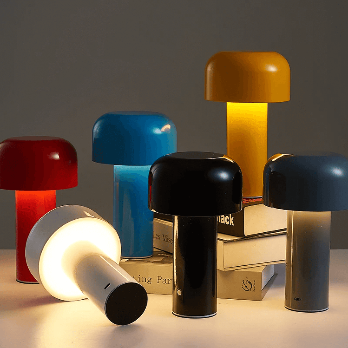 Portable LED Table Lamp In Metal And Glass