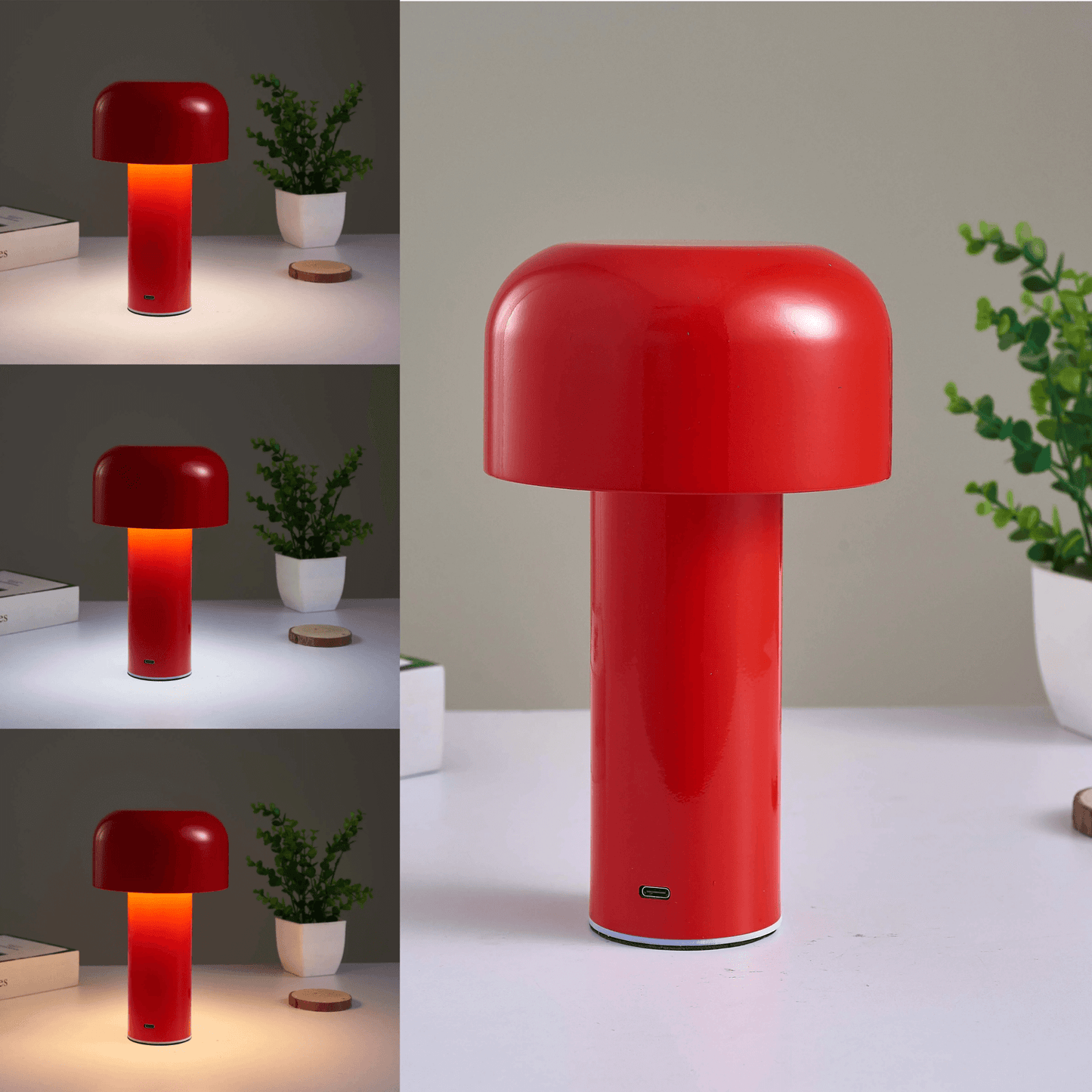 Portable LED Table Lamp In Metal And Glass