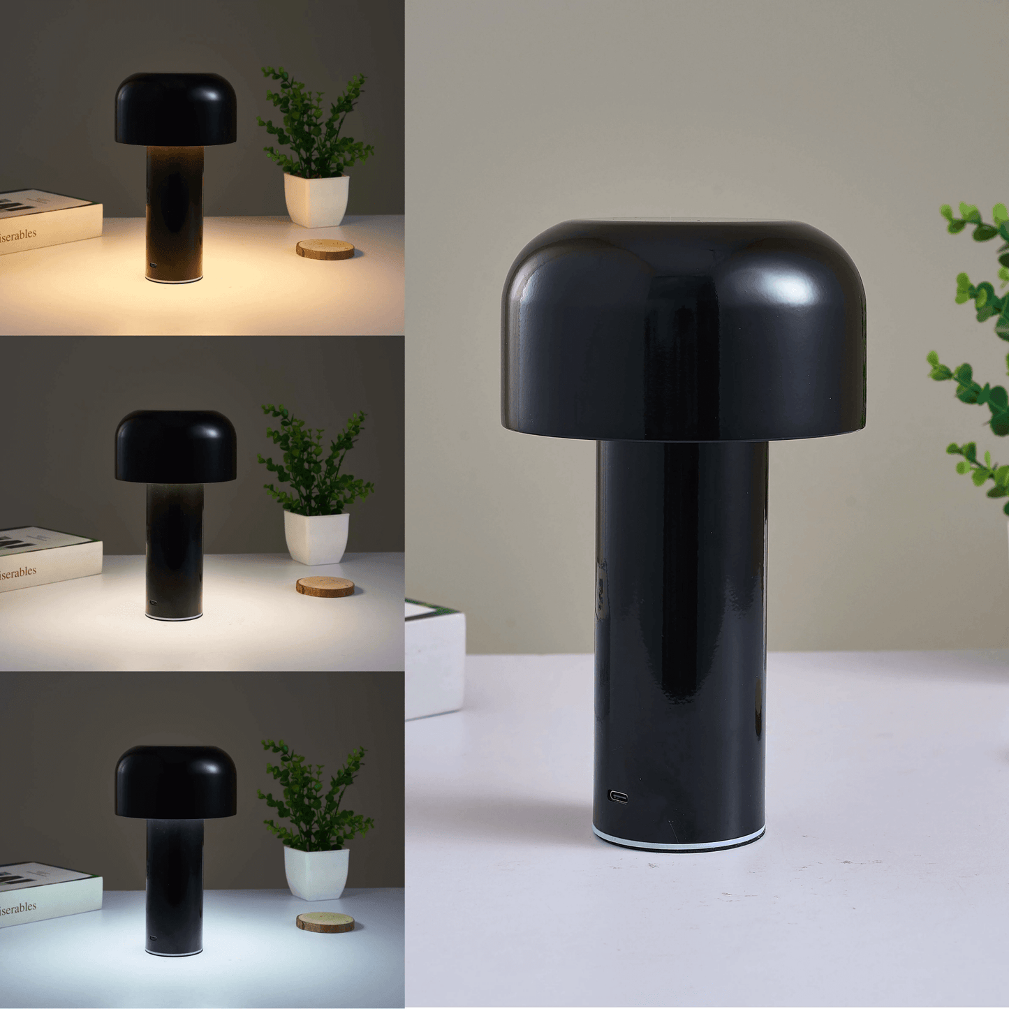 Portable LED Table Lamp In Metal And Glass