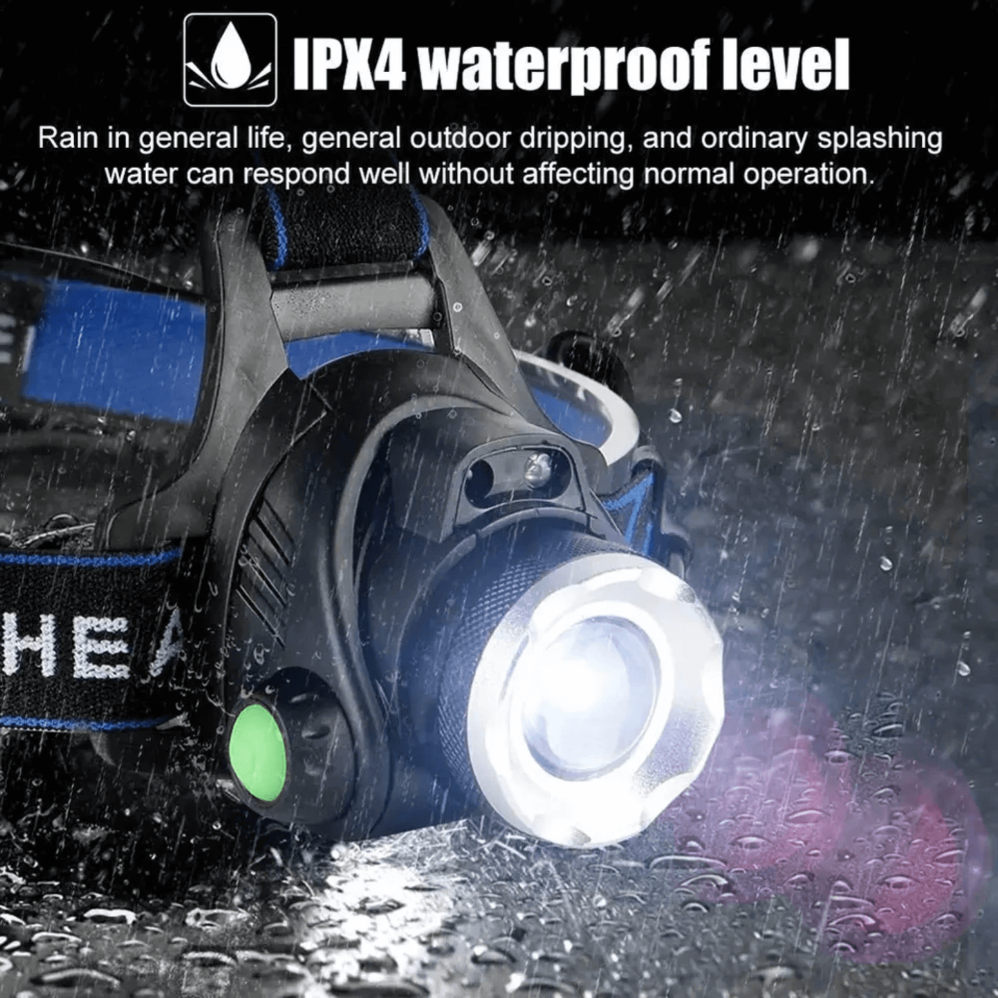 Bright LED Rechargeable Waterproof Head Light