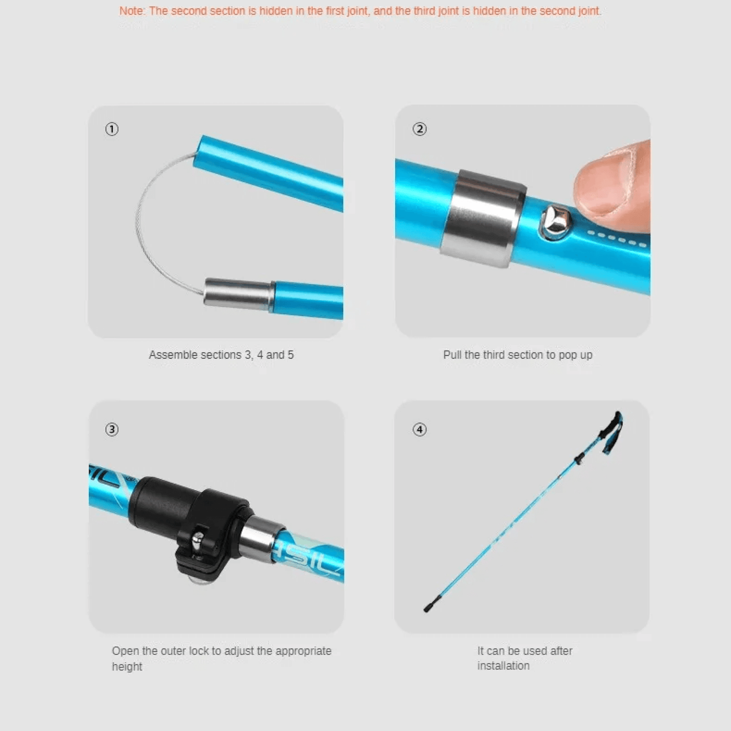 Portable Folding Hiking Walking Sticks
