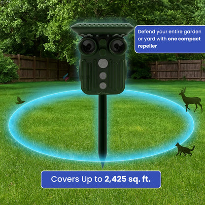 Outdoor Solar Powered Deer Repellent, 5 Modes, Waterproof
