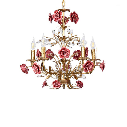 Elegant Crystal Pendant Ceiling Lamp in Classic Style