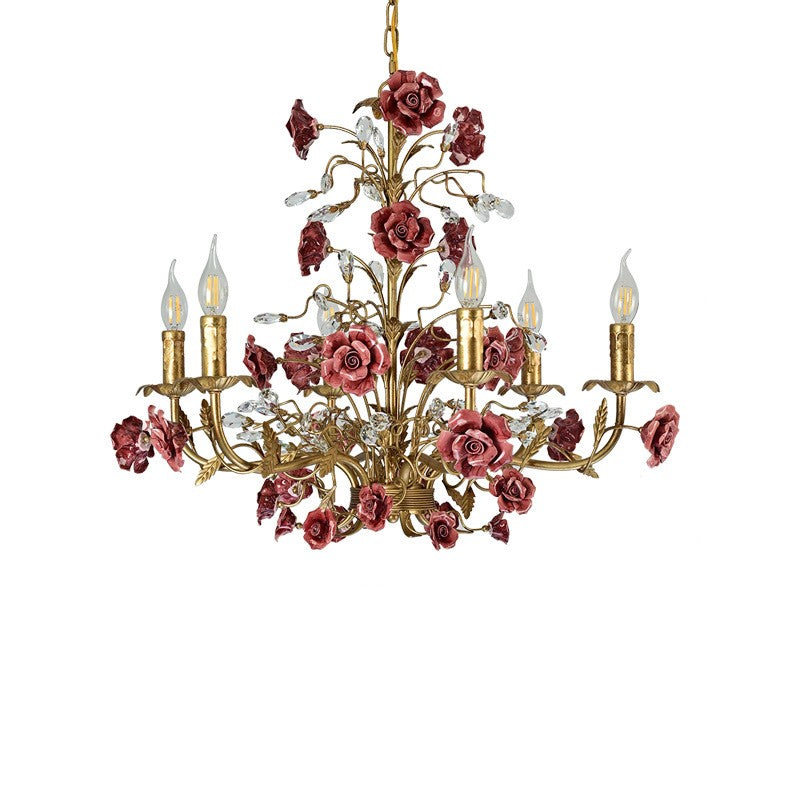 Elegant Crystal Pendant Ceiling Lamp in Classic Style