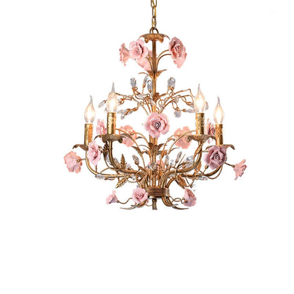 Elegant Crystal Pendant Ceiling Lamp in Classic Style