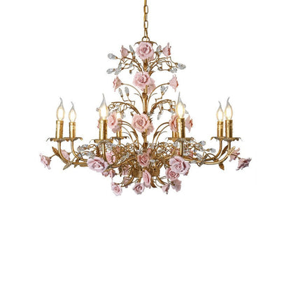 Elegant Crystal Pendant Ceiling Lamp in Classic Style