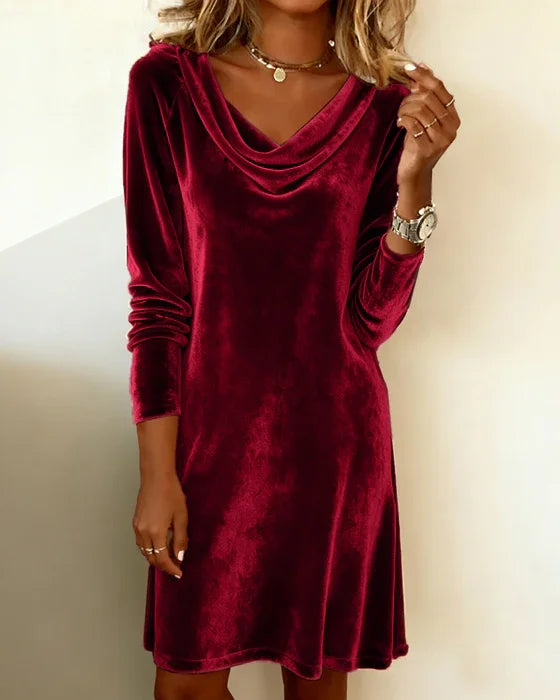 Frosina | Women's A-Line Dress with Soft Draped Neckline – Elegant Style for All-Day Comfort 7