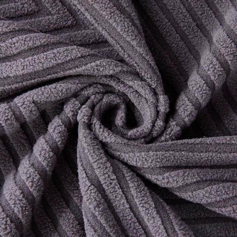Plush Fitted Chenille Sofa Slipcover in Herringbone Pattern