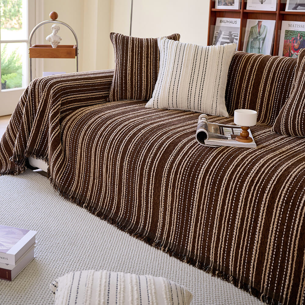 Soft Plush Reversible Faux Fur Sofa Slipcover